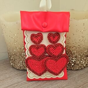 NEW Simply Southern Stacked Red Heart Beaded Earrings